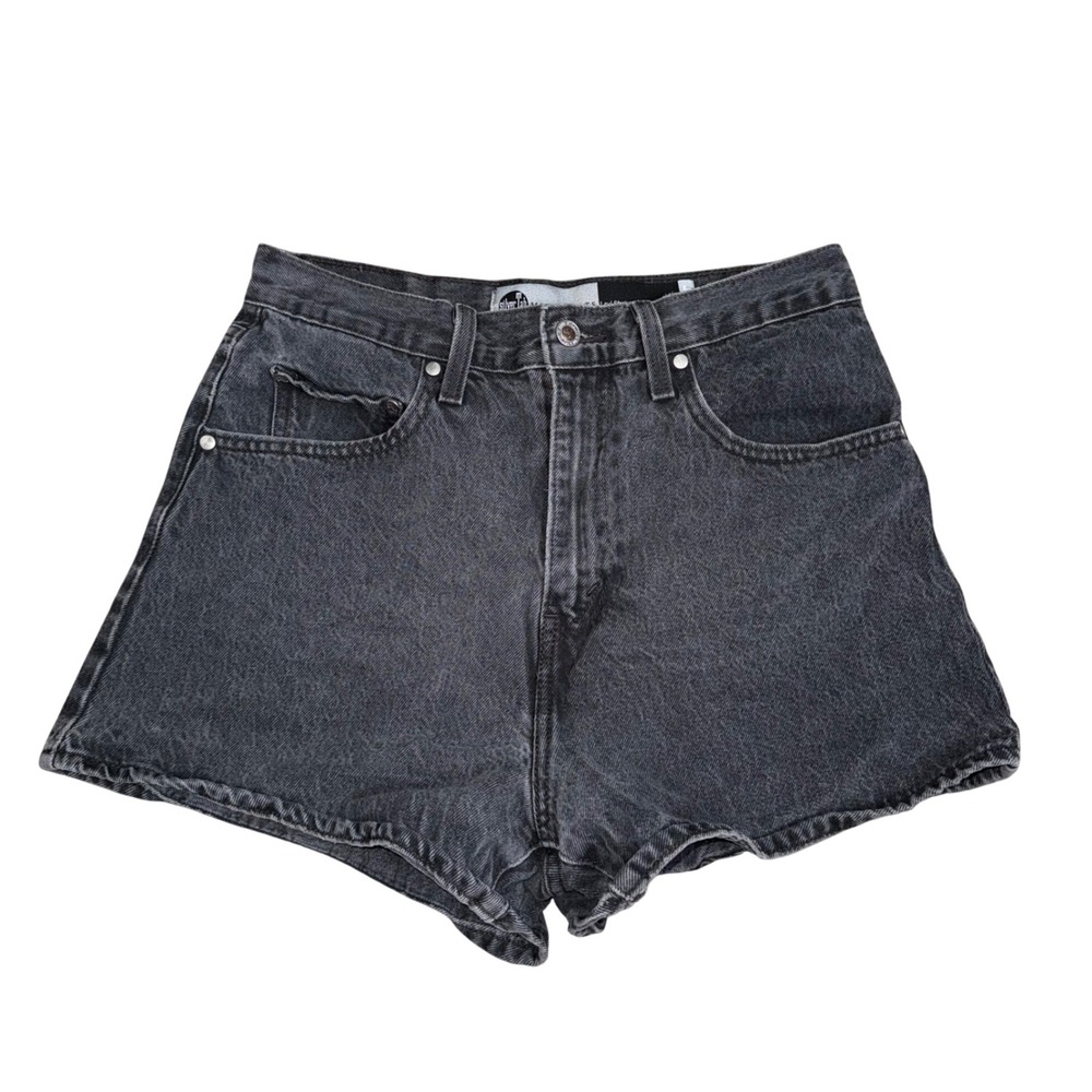 Levi's SilverTab Mom Shorts Women 28 Black Excellent High Waisted Denim